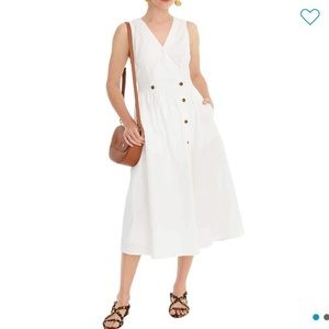 • J. Crew • Sleeveless Poplin Shirt Dress Midi